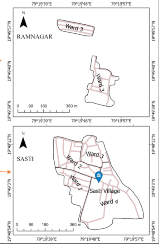 Map 2: Sasti Panchayats ward boundary map