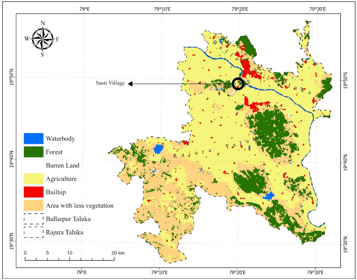 Map 4: LULC map of Rajura and Ballarpur taluka